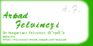 arpad felvinczi business card